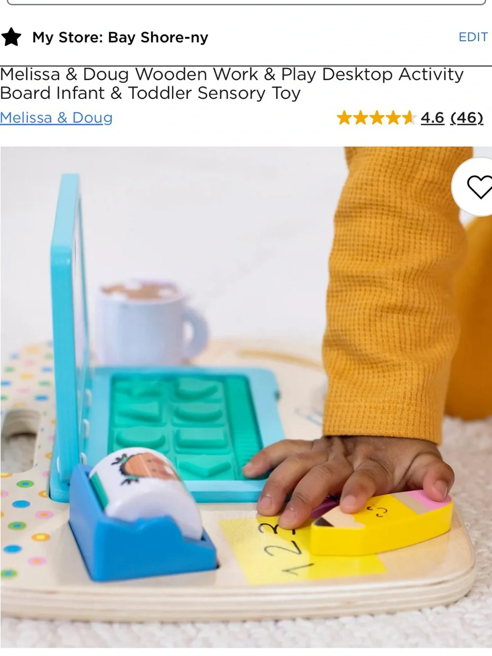 Melissa & Doug Wooden Work & Play Desktop Activity Board Sensory Toy